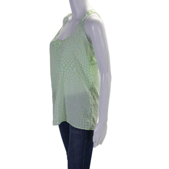 Cynthia Cynthia Steffe Womens Abstract Print Sleeveless Tank Top Green Small - Picture 2 of 6